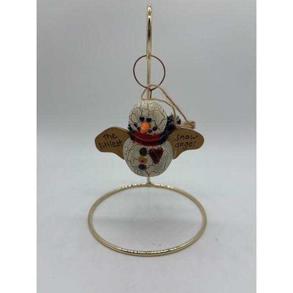 Hand-Painted Snow Angel Christmas Ornament 'The Littlest Snow Angel' - Picture 1 of 4